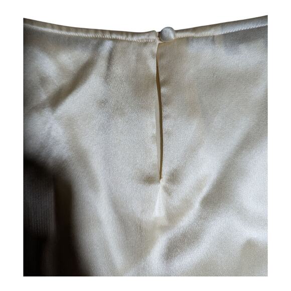 Vtg 1980s Royal Silk Beige Cap Sleeve 100% Silk Minimalist Shell Blouse Sz XL - Picture 3 of 4